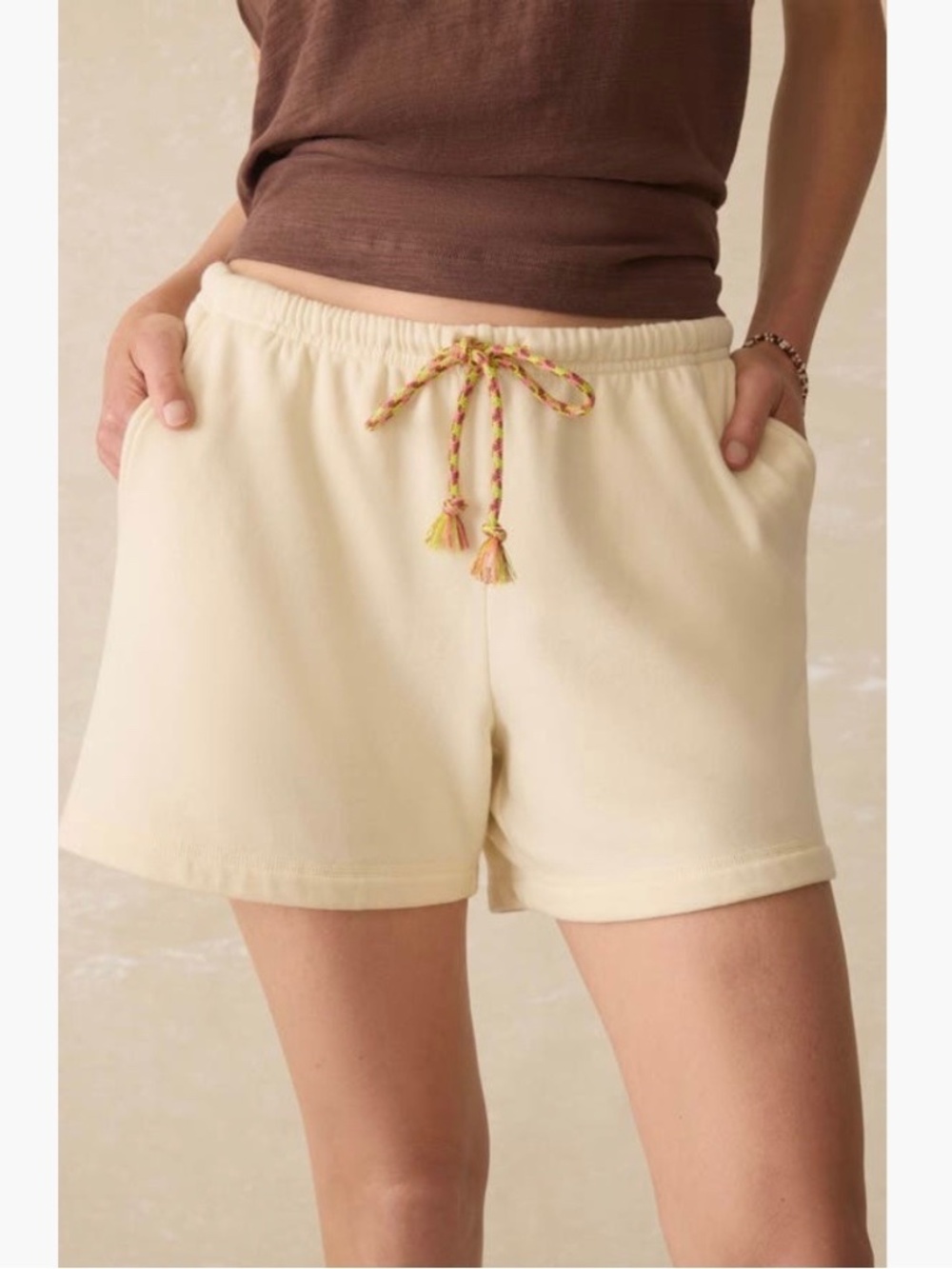 Faherty High Tide Pima Cotton Terry Shorts Seed Pearl SZ XL
